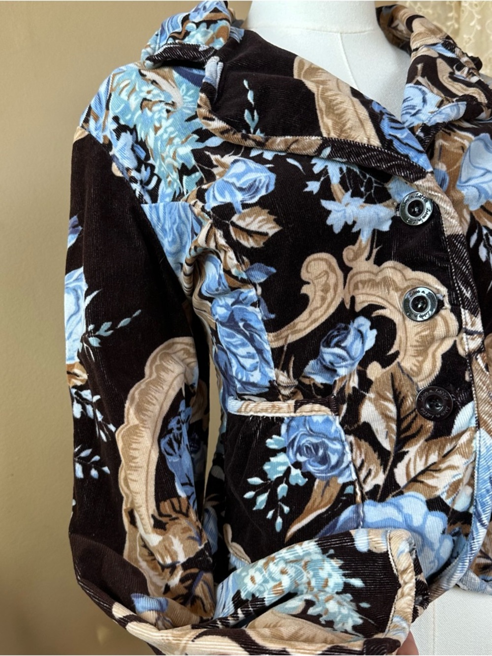 Free People jacket Floral Corduroy